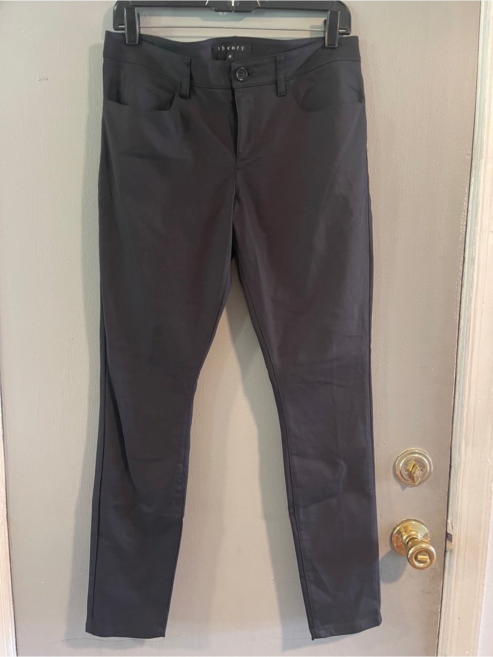 Theory Women's Black Billy Aw Black Straight Dress Pants Size 29